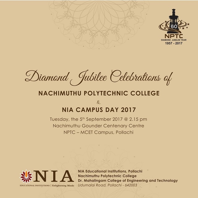 Diamond Jubilee Celebrations of Nachimuthu Polytechnic College